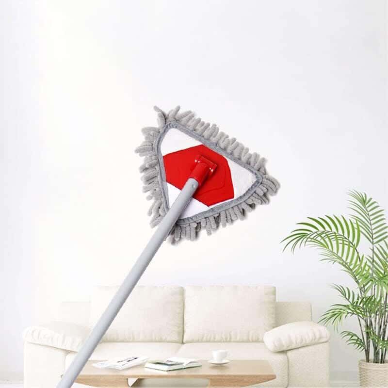 Liao Chanel Fiber Floor Wiper, Plastic Handle, 60×19 cm - Grey Red