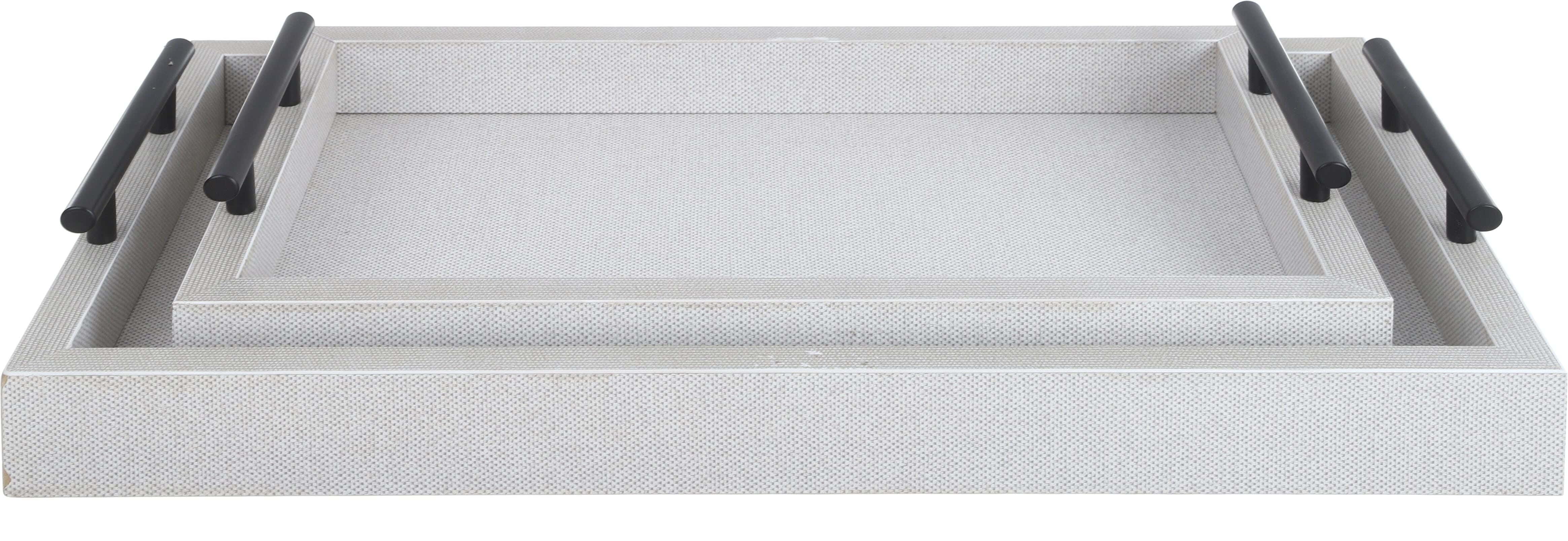 Juliet Wood Serving Tray Set, 2 Pieces - Grey