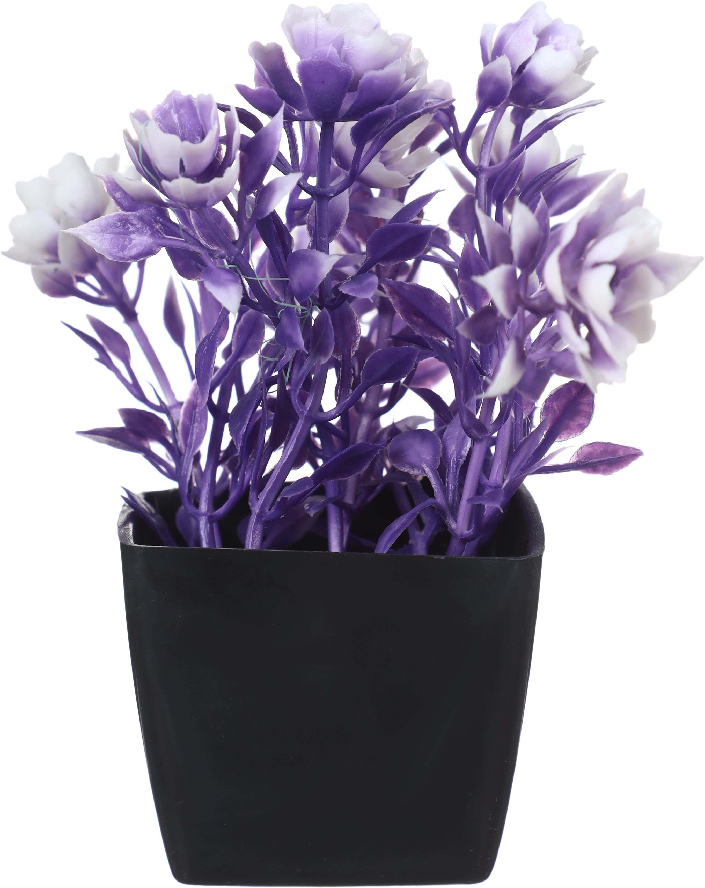 Square Plastic Vase, 5×4 cm - Mauve White