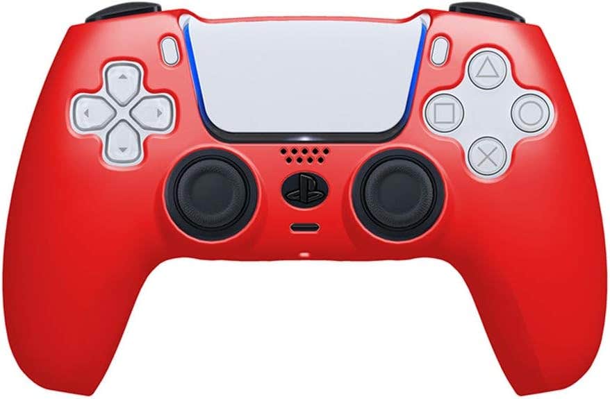 Chasdi Anti-Slip Silicone Controller Cover for PlayStation 5 - Red