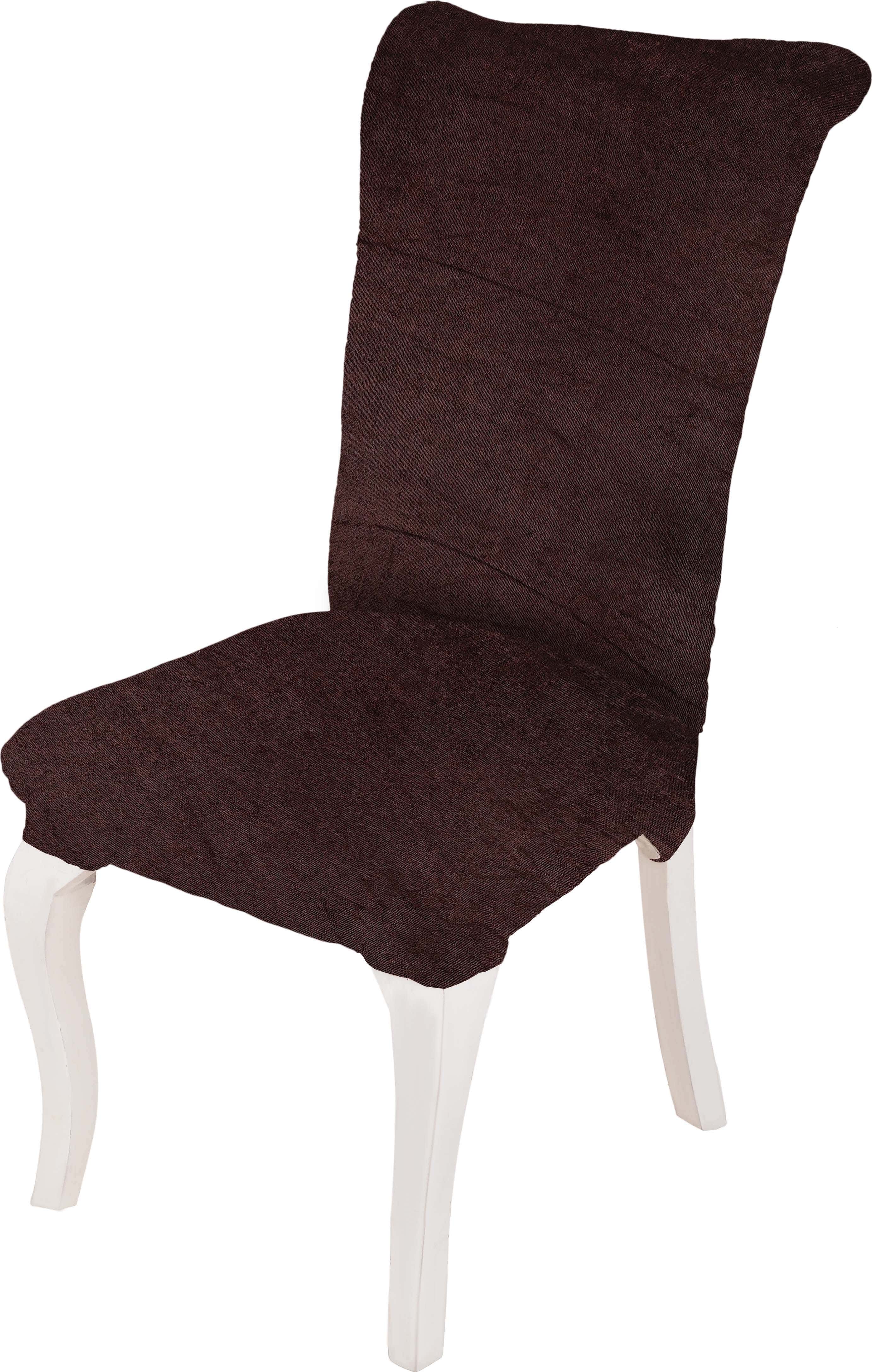 Turkan Velvet Dining Chair Cover, Free size, Approximately 145 gm- Brown
