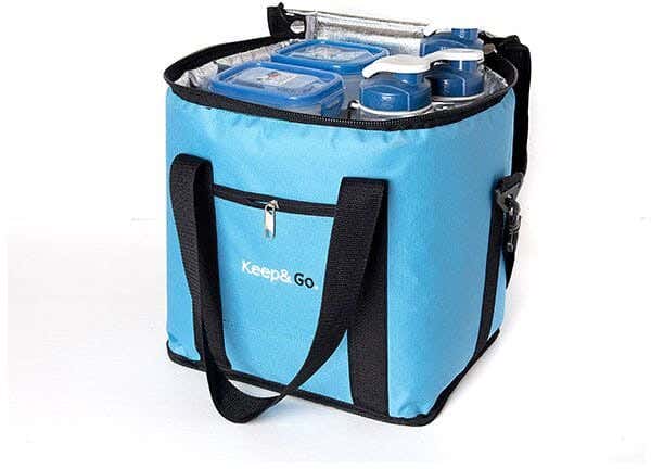Thermal Fabric Food Keeper Bag, 29×23×30 cm - Light Blue