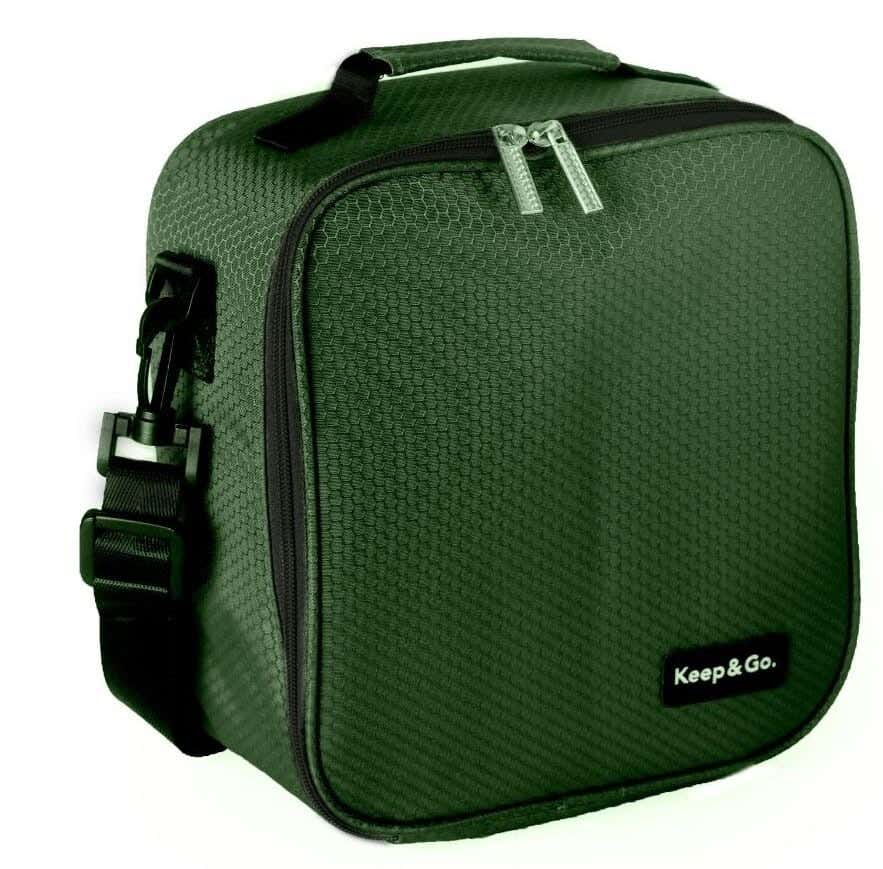 Thermal Fabric Lunchback Bag, 25×22×10 cm - Green