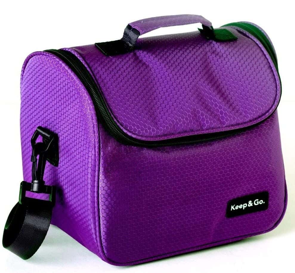 Thermal Fabric Lunchback Bag, 23×17×20 cm - Purple