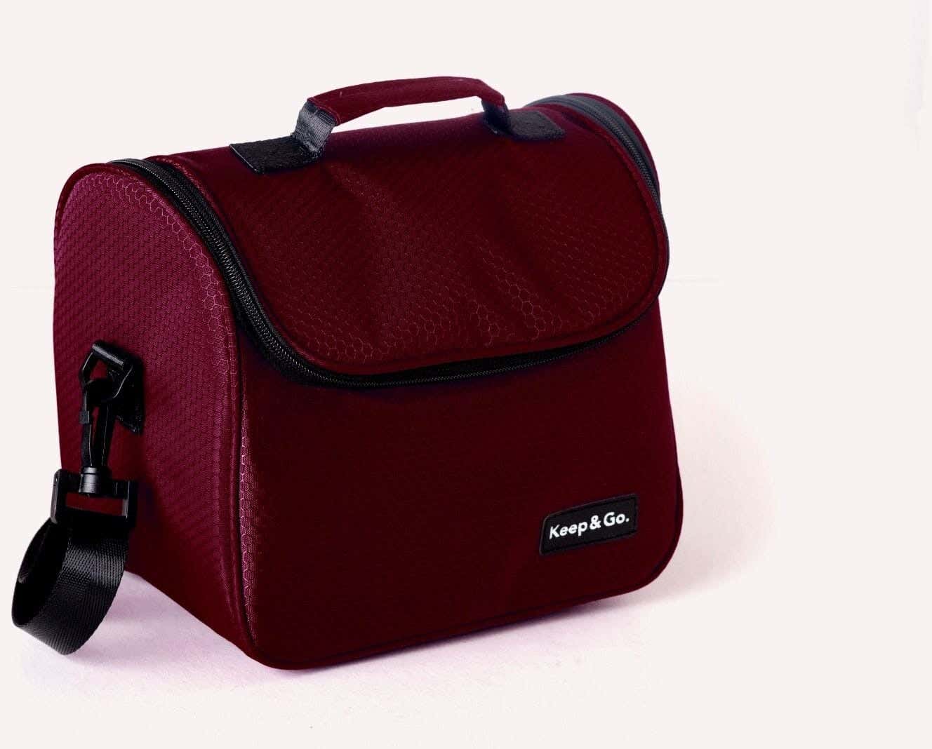 Thermal Fabric Lunchback Bag, 23×17×20 cm - Red