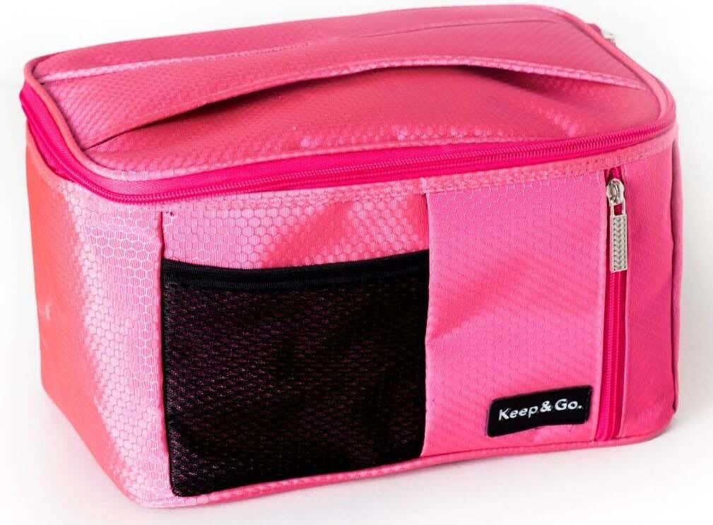 Thermal Fabric Lunchback Bag, 29×21×16 cm - Rose
