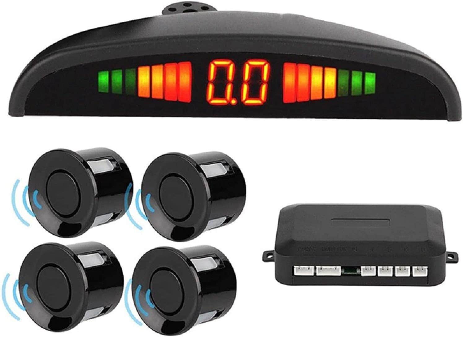 Car Parking Sensors With Rear Parking Display With 4 Radar Sensors - Black