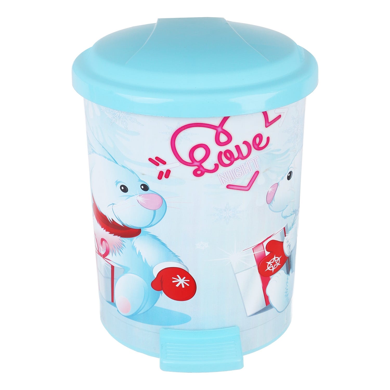 El Helal & Star Plastic Trash Bin, 18 Liter - Light Blue