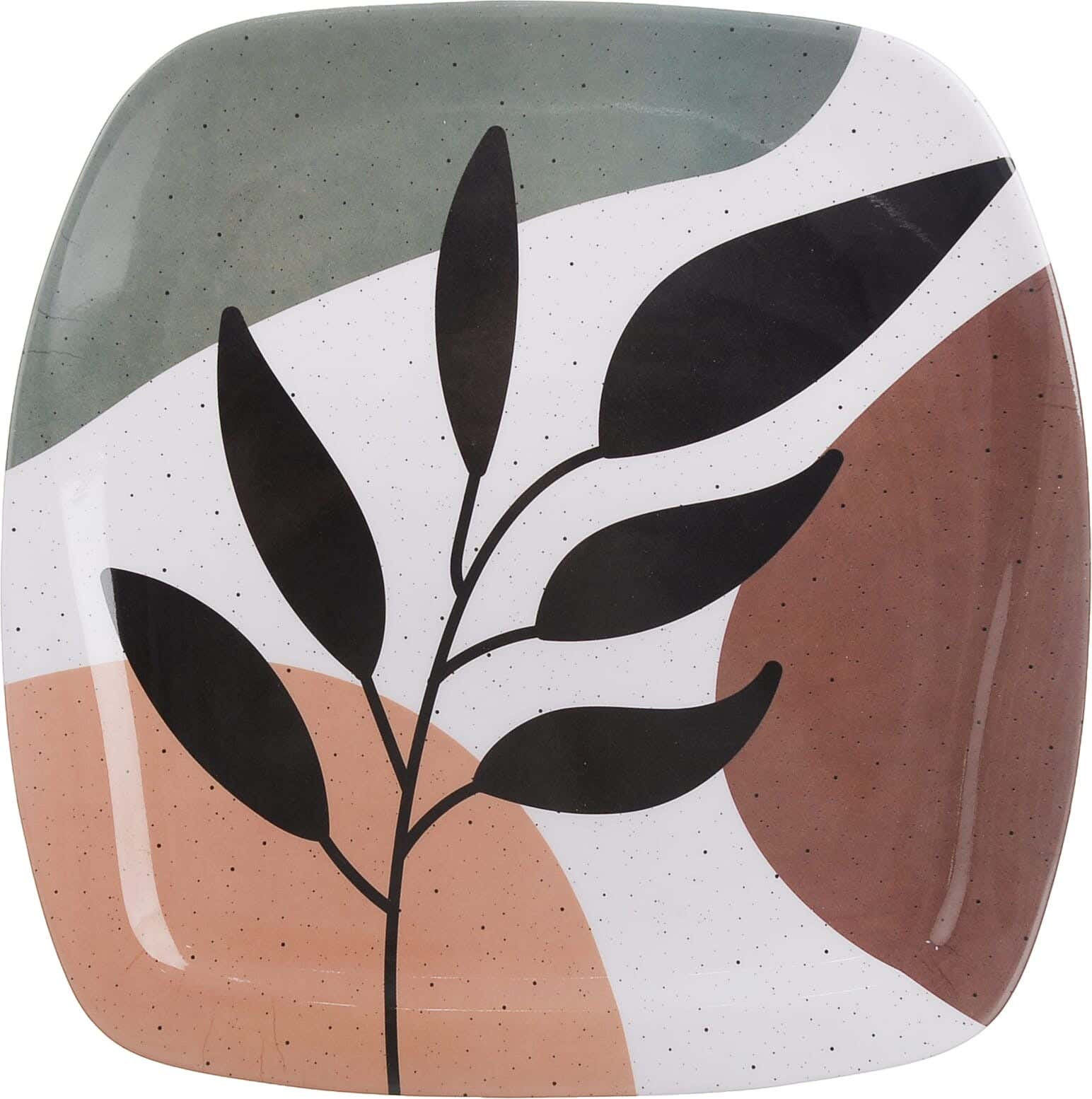 Bright Designs Square Melamine Flat Plate, 26 cm - Multicolor