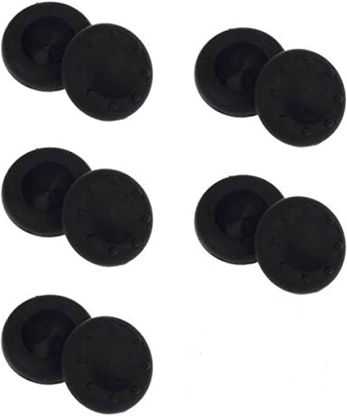 Silicone Controller Thumb Grips Caps for PlayStation, Xbox One, 10 Pieces - Black