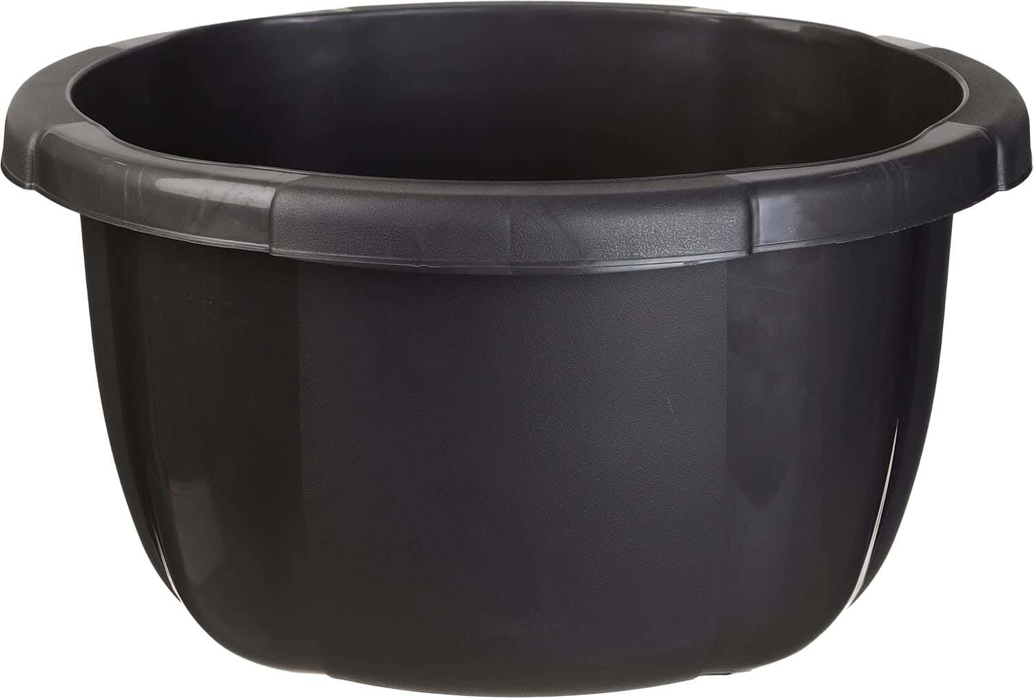 Max Plast Round Plastic Washing Dish, 25 Liter - Dark Grey