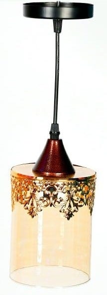 Steel Modern Ceiling Chandelier, 1 Bulb, 60x20 cm - Gold