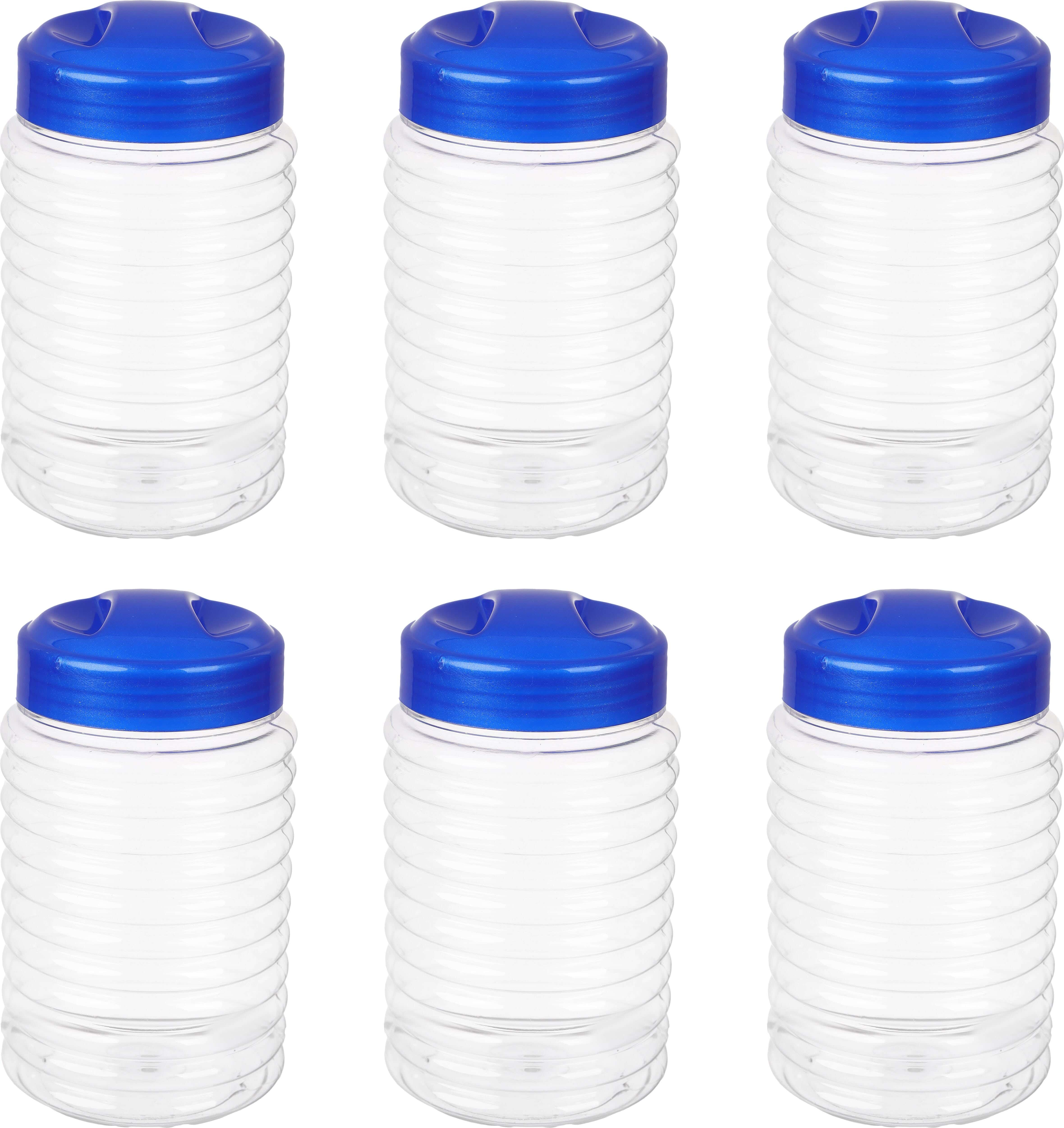 Lamsa Plast Plastic Spice Jar Set, 6 Pieces, 470 ml - Blue
