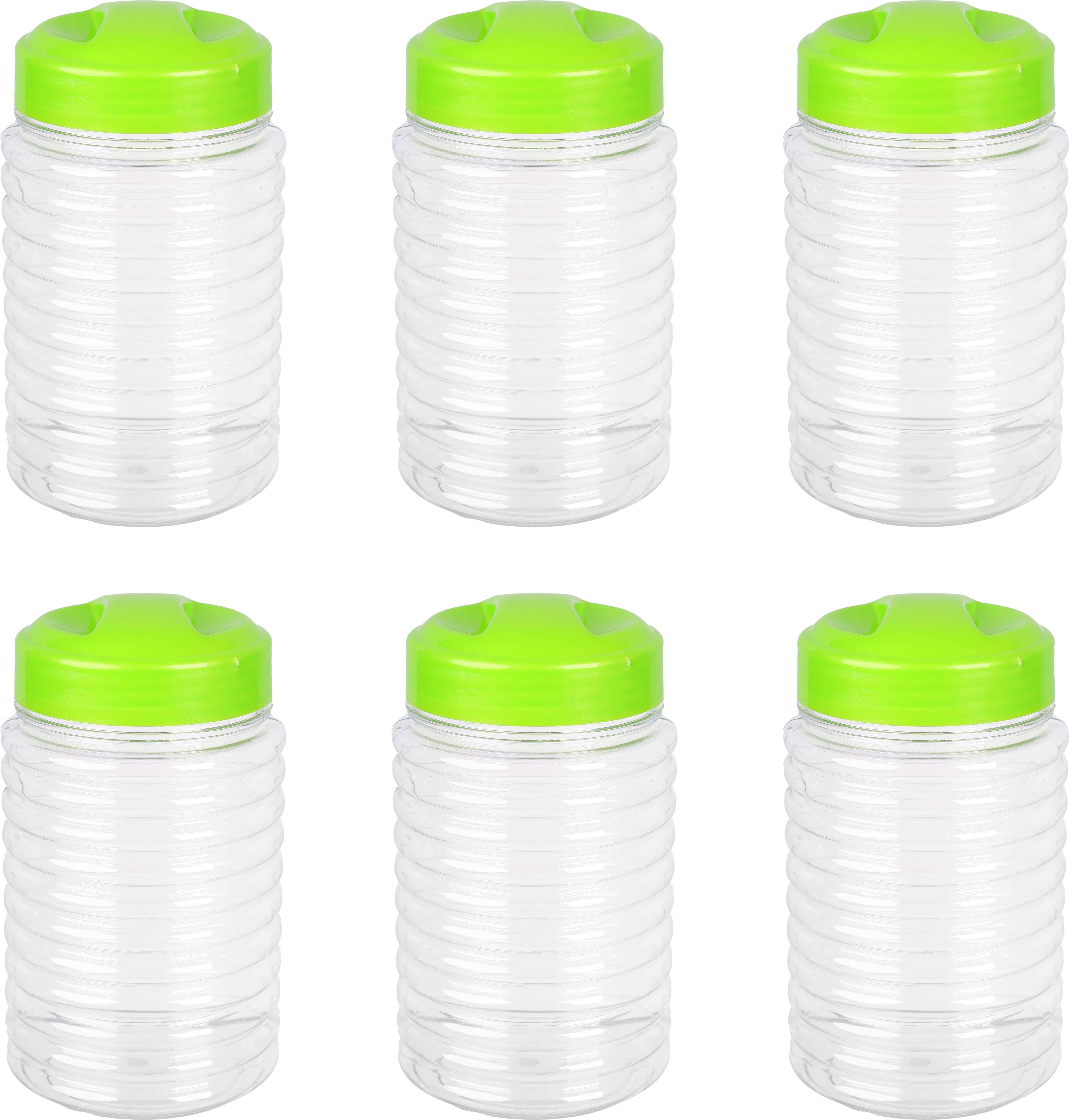 Lmsa Plast Plastic Spice Jar Set, 6 Pieces, 470 ml - Green