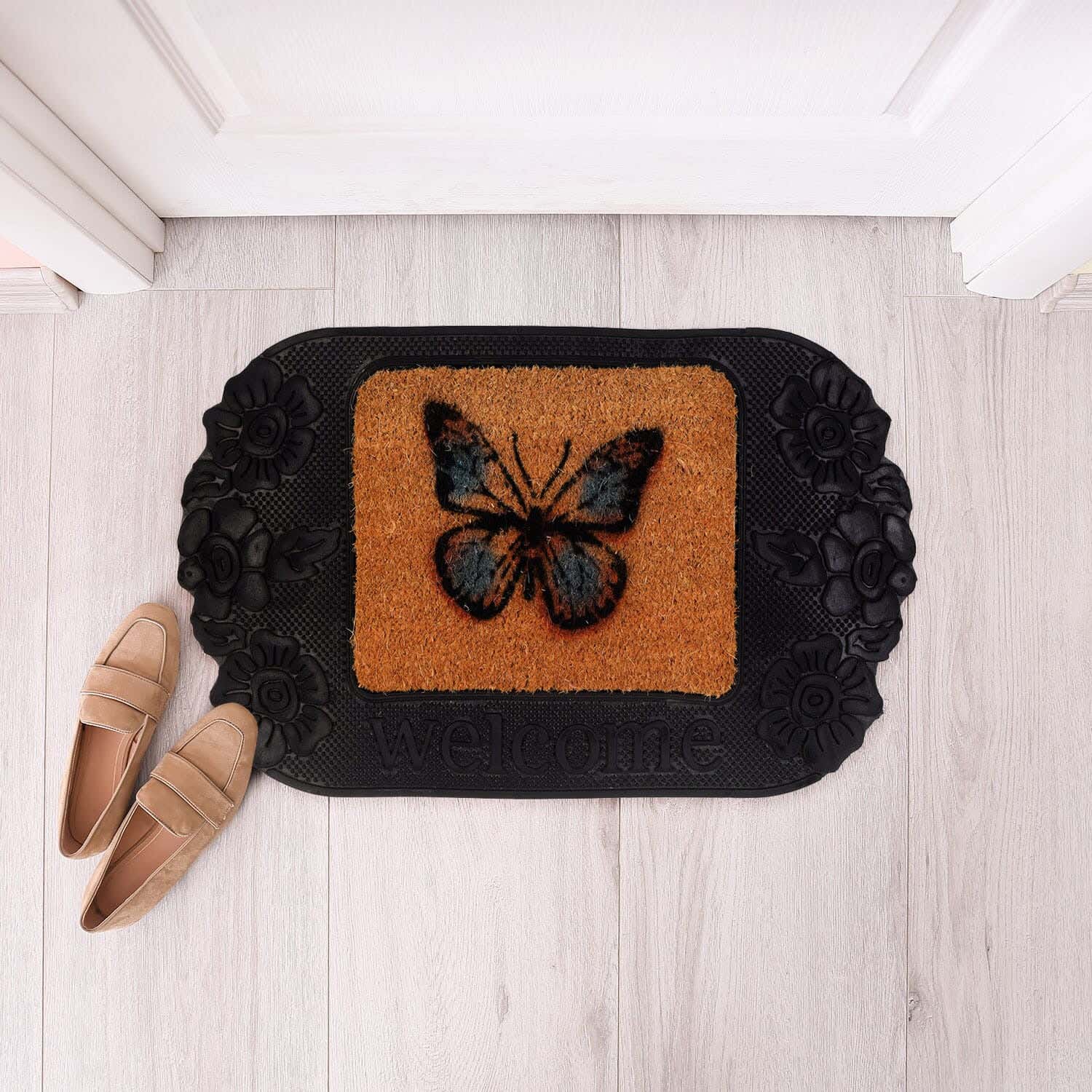 Door Mat, 70×40 cm - Brown Black