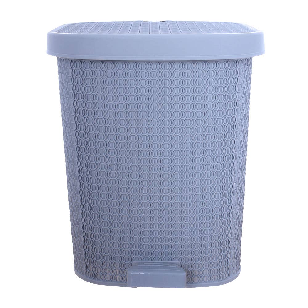 El Helal & Star Palm Line Trash Bin with Pedal, 20 Liter - Grey
