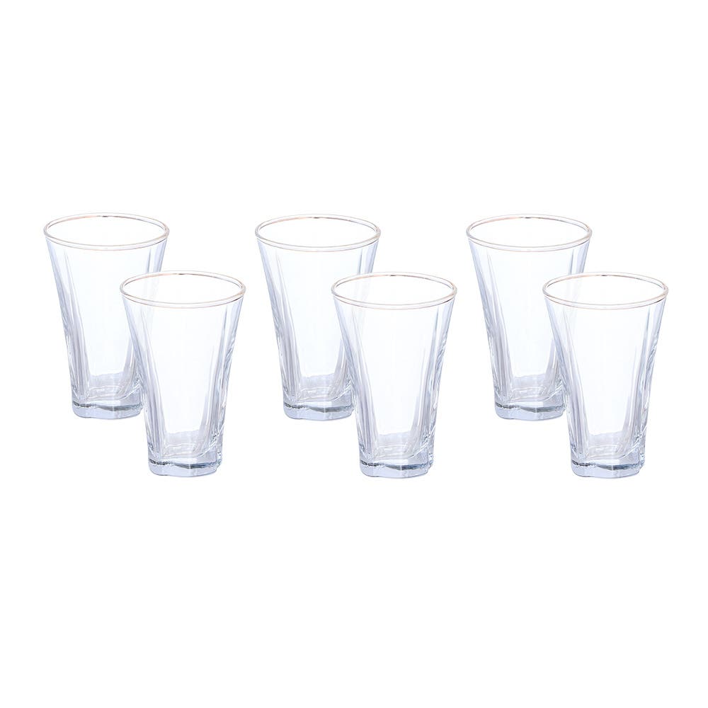 Lav Glass Coffee Cups, 6 Pieces - Clear