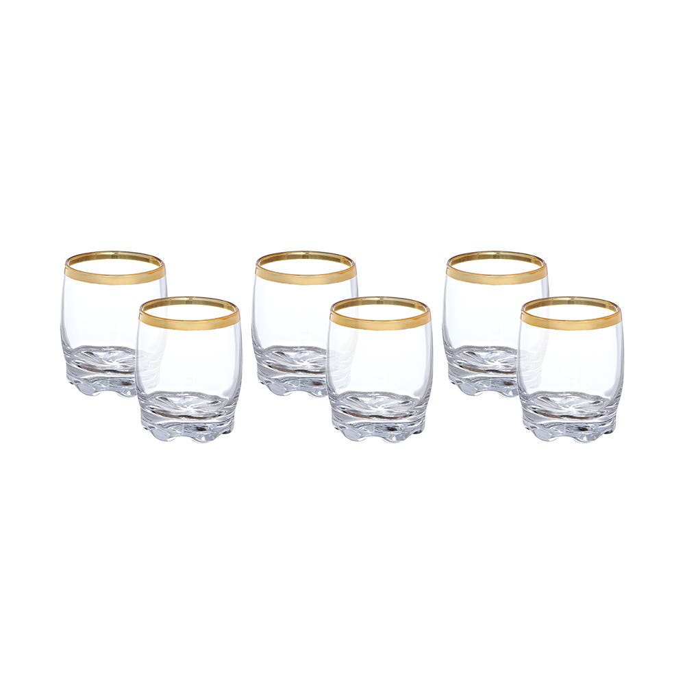 Lav Glass Cups Set, 6 Pieces - Clear