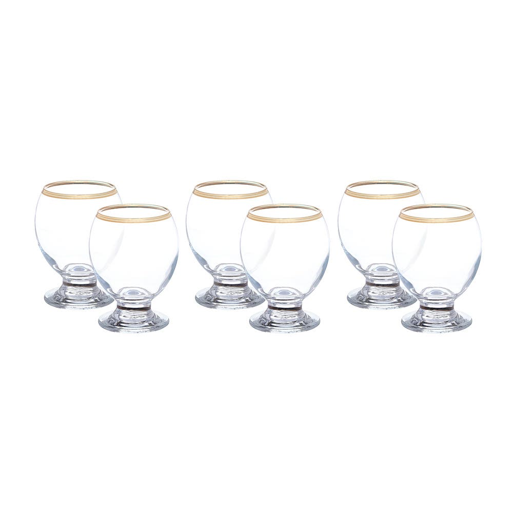 Lav Glass Drinkware Set, 6 Pieces - Clear
