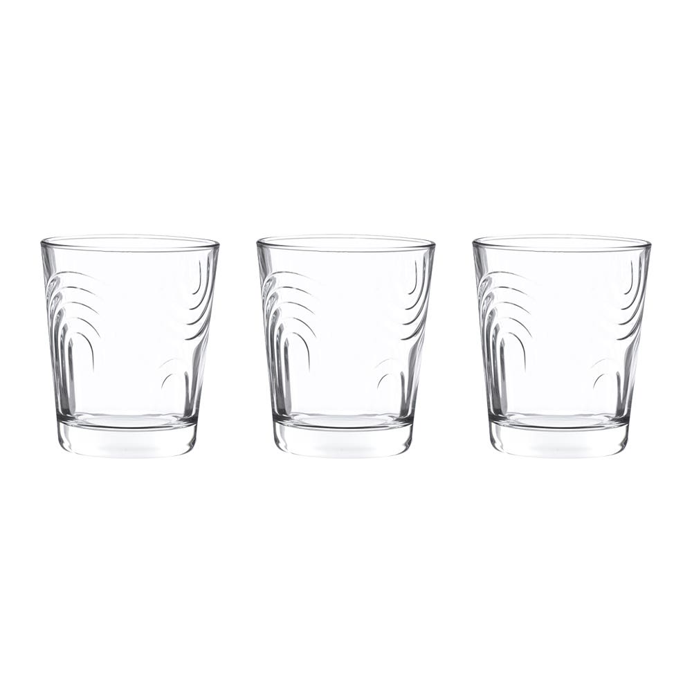Bromeli Glass Cups Set, 3 Pieces, 295 ml - Clear