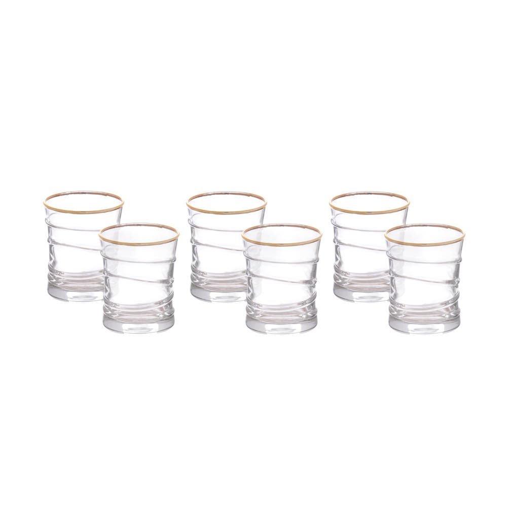 Lav Glass Coffee Cups, 6 Pieces - Clear