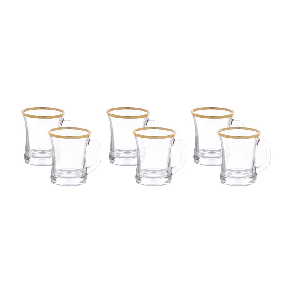 Lav Glass Mug Set, 6 Pieces - Clear