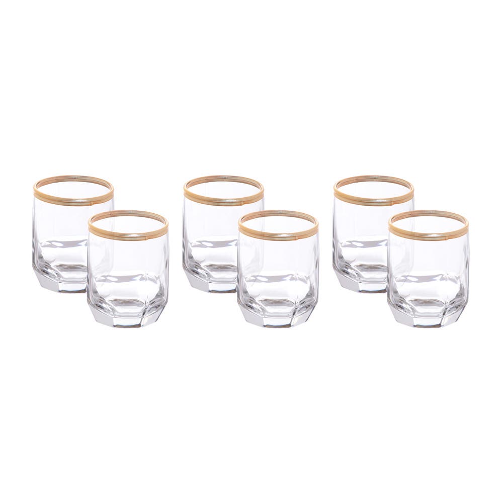 Lav Glass Coffee Cups, 6 Pieces - Clear