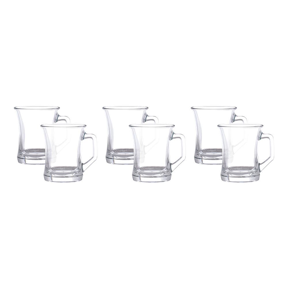 Lav Glass Mug Set, 6 Pieces - Clear