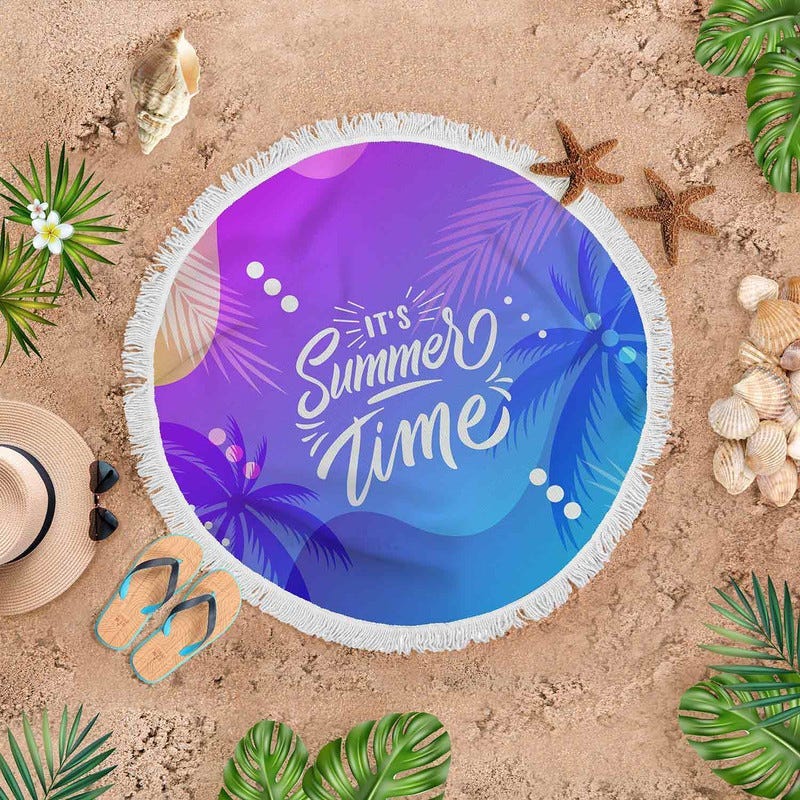 Velvet Beach Rug, 145 cm - Multicolor