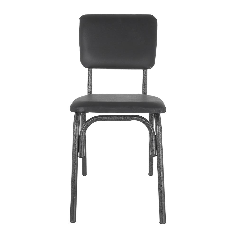 Metal Chair quilted leather, 40×37×80 cm - Black