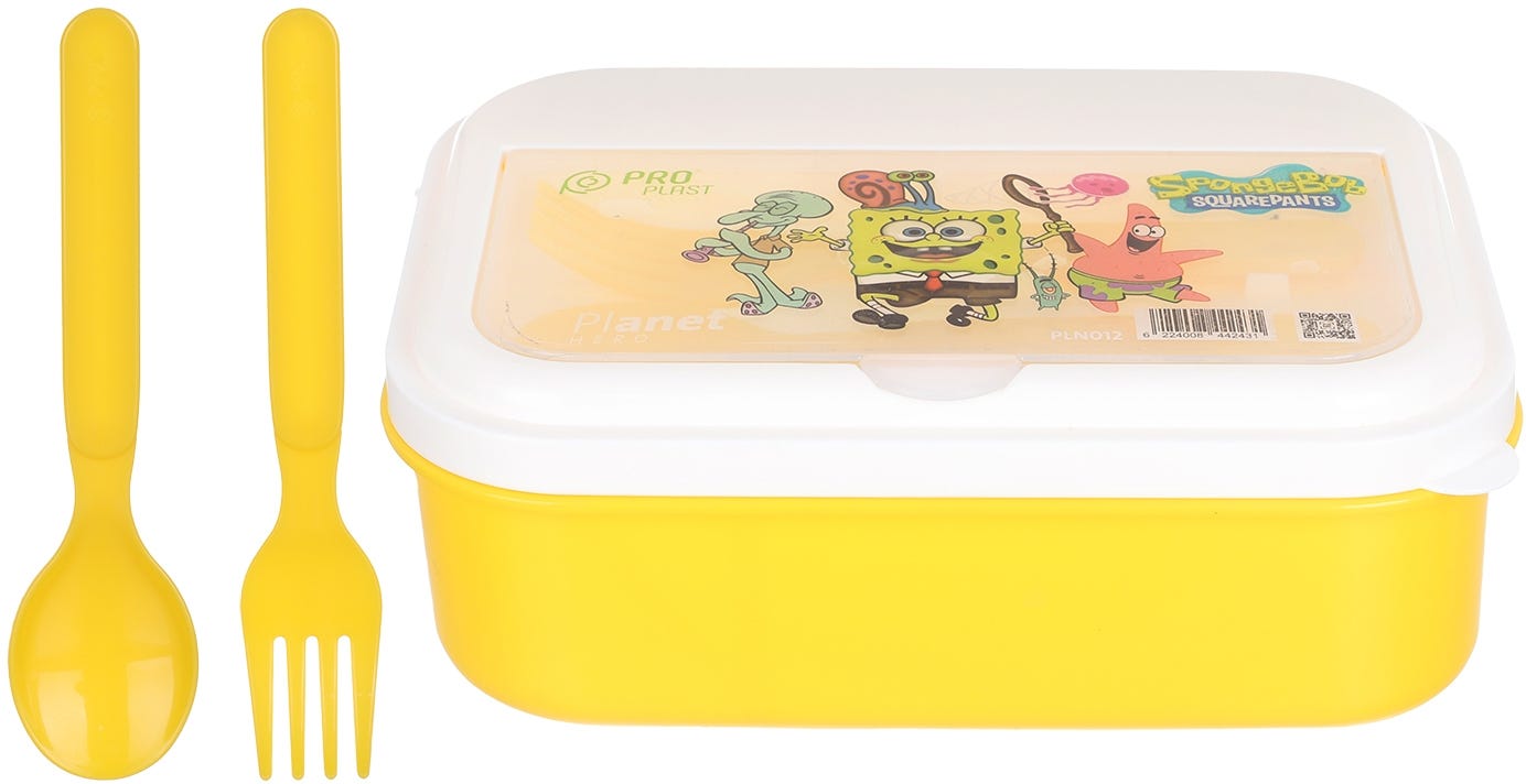 Pro Plast Rectangular Lunch Box Divided Inside, 20×14 cm