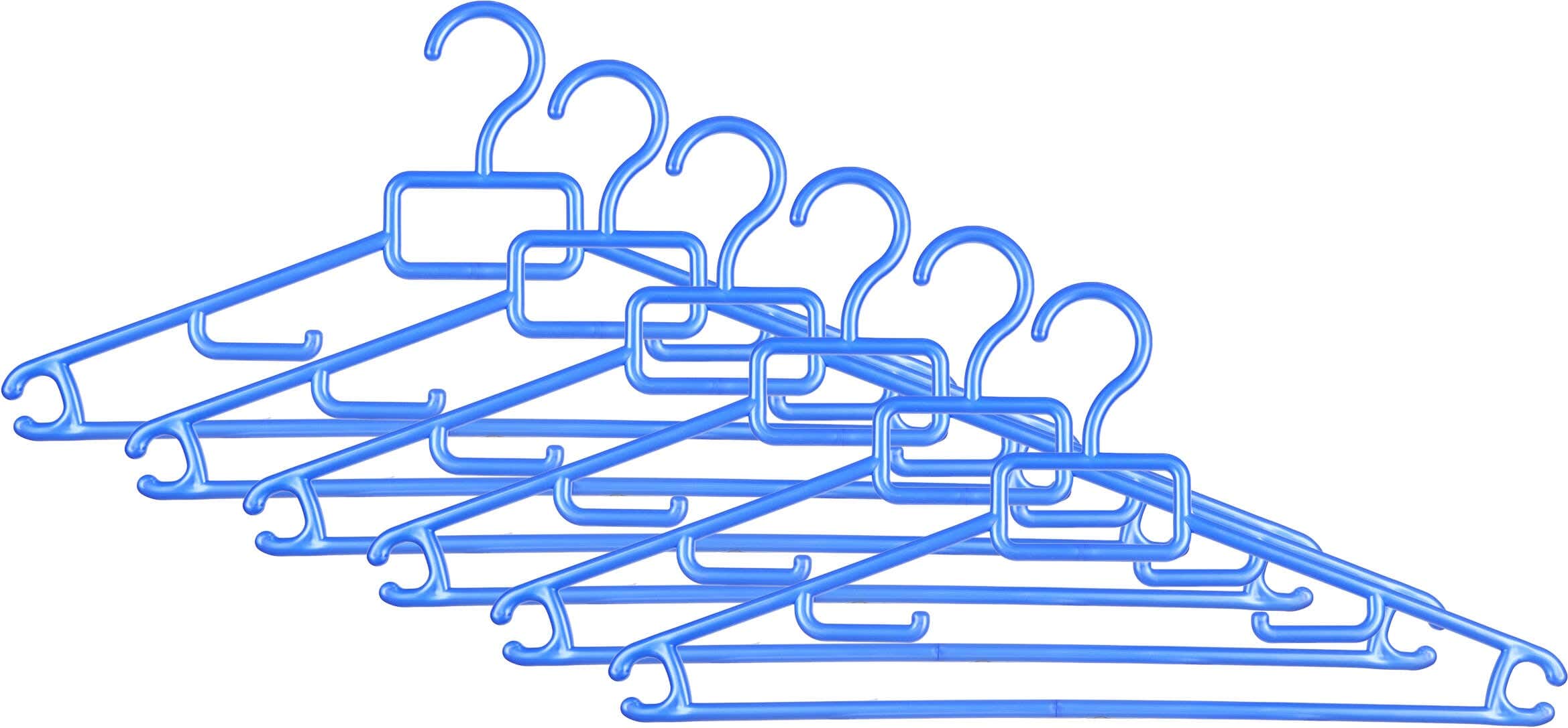 Rienamora Plastic Hanger Set, 6 Pieces, 20×40 cm - Blue