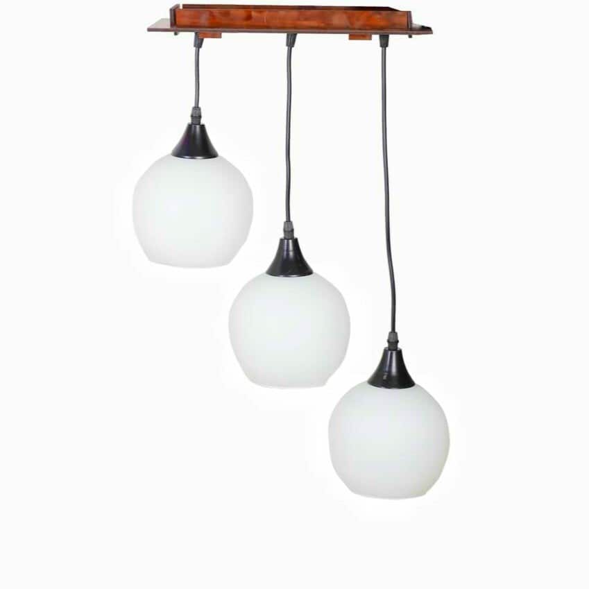 Modern triple chandelier, 60 x 50 cm - White