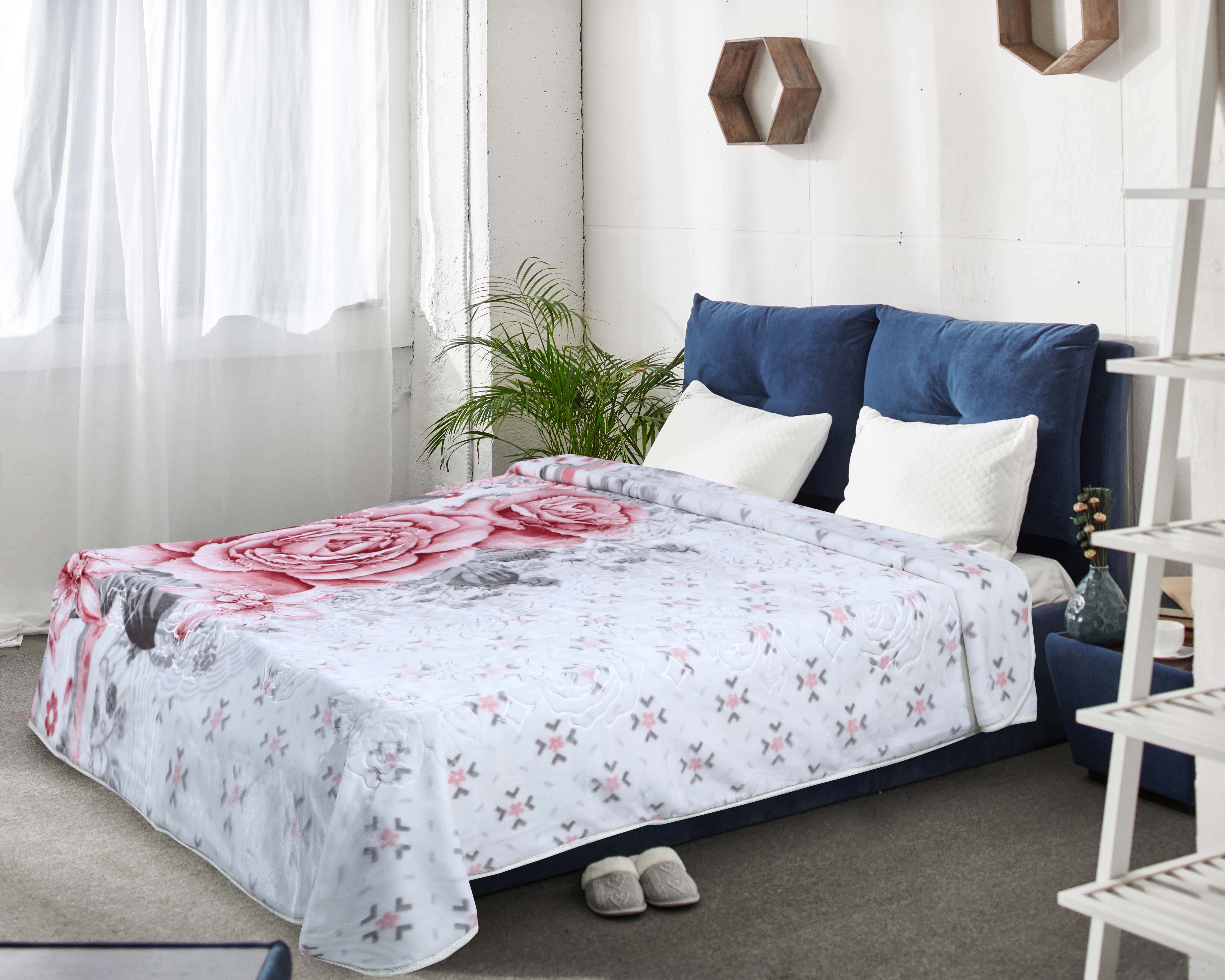 Aslan Velvet Single Layer Blanket, Approximately 220x240 cm, Approximately 4800 g - Grey