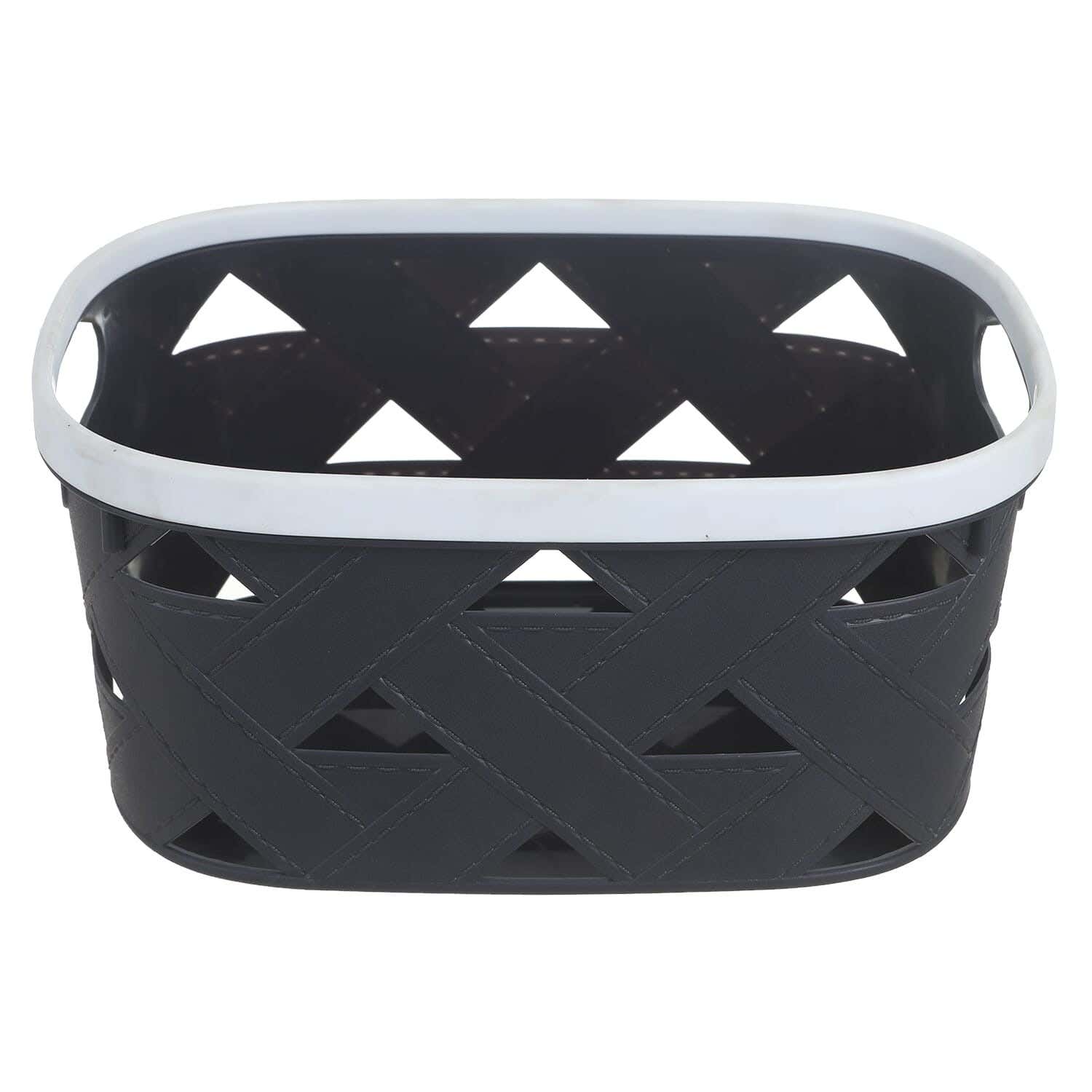 Rectangular Plastic Laundry Basket, 17×24×12 cm - Dark Grey