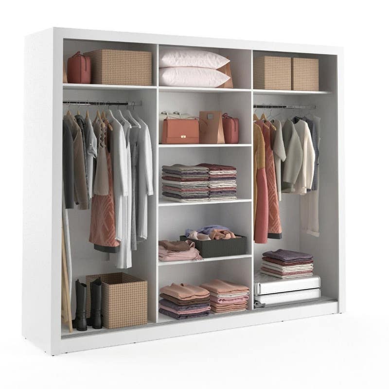 MDF Wood Open Wardrobe, 180x40x200 Cm - White