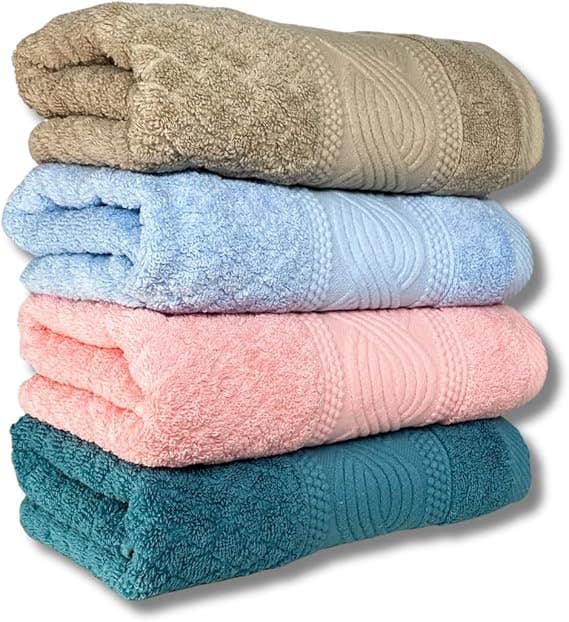 Cotton Towel Set, 4 Pieces, 50x100cm - Multicolor