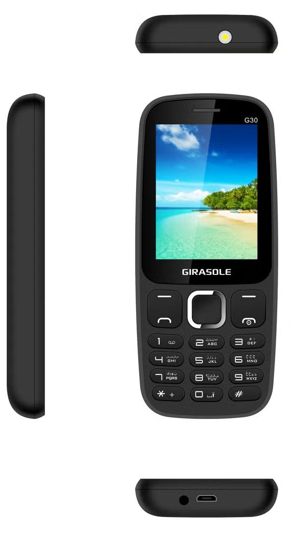 Girasole G30 Dual Sim Phone, 2.4 Inch - Black
