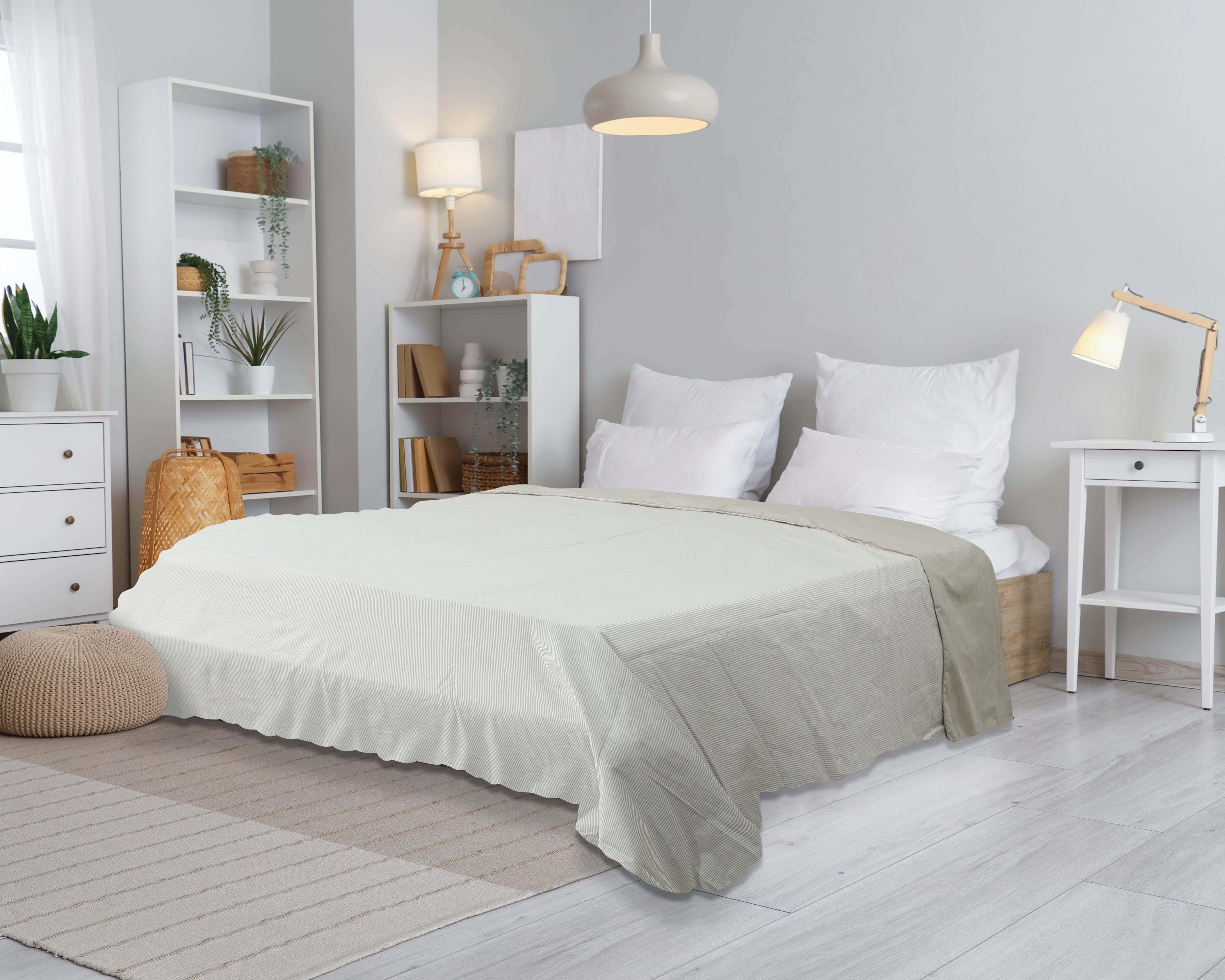 Al Maamoun Cotton Quilt Cover, 240×240 cm, 1240 grams - Beige