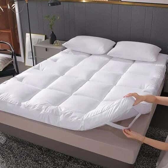 Alalmeramattresses Hotel Soft Mattress, 800 G/M² Density, Soft Fiber Filling, With Elastic For Secure Attachment, 195 × 100 Cm - White