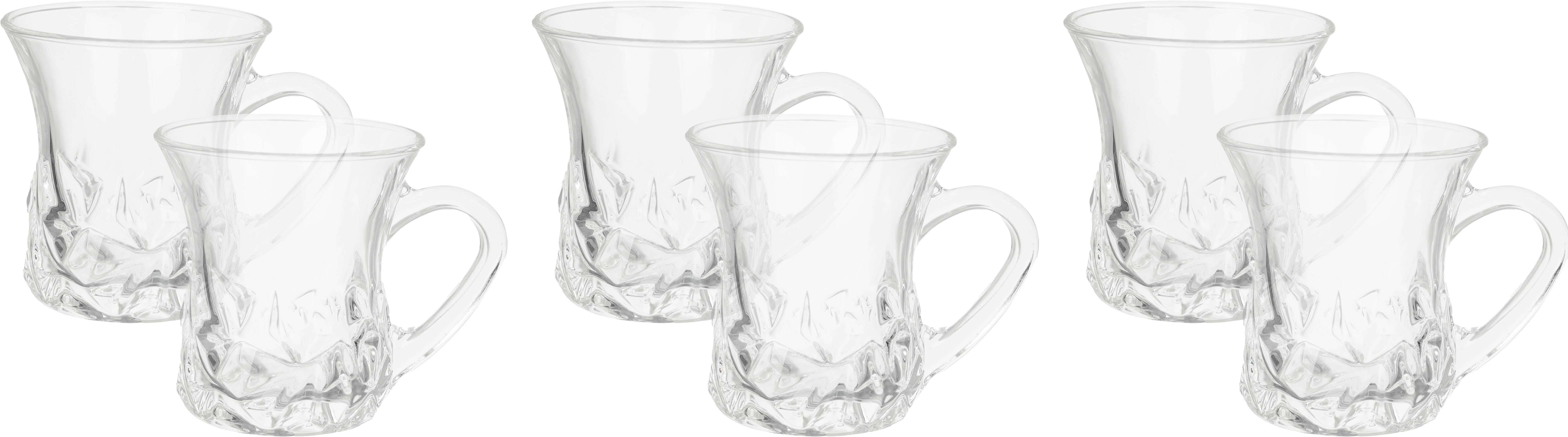 Blink Max Glass Tea Cup Set, 6 Pieces, 135 ml - Clear
