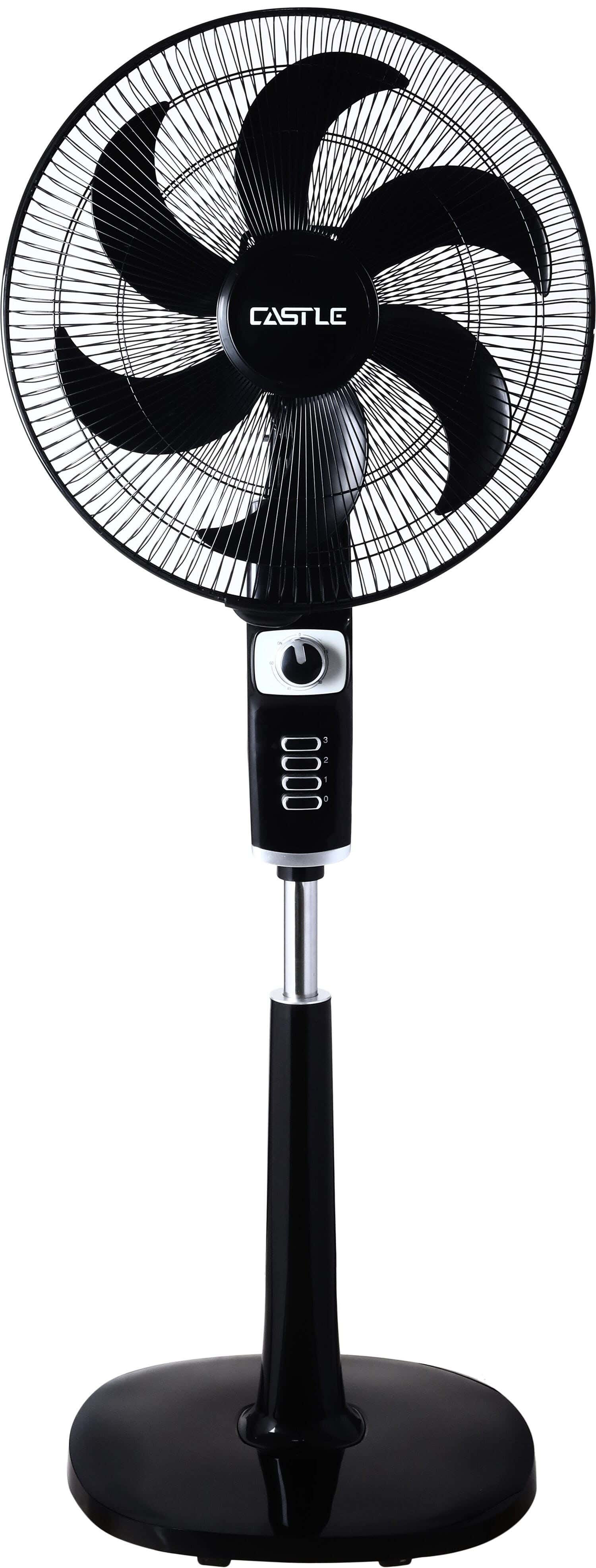 Castle FAS 2018 Stand Fan, 18 Inch, 6 Blades, 3 Speeds - Black