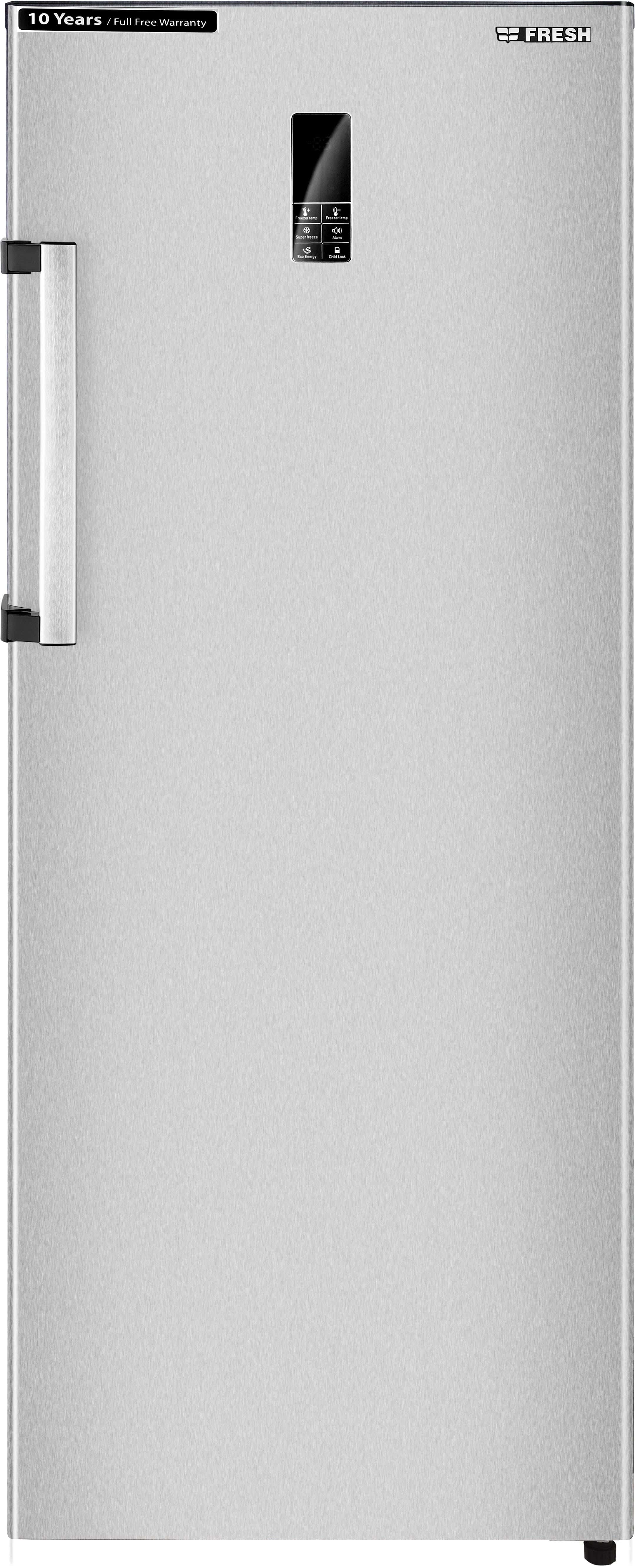 Fresh FNU-MT271T No Frost Upright Stainless steel Freezer, 5 Drawers, 1 Shelf, Digital, 200 Liters - Silver