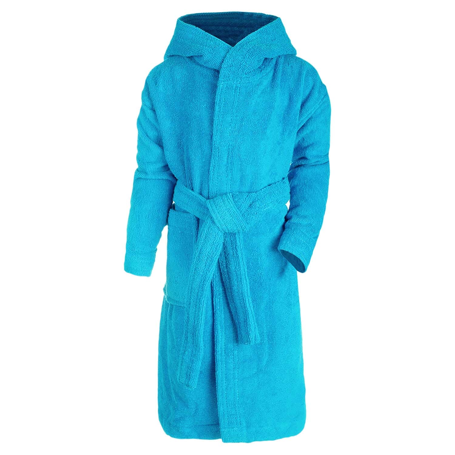 Nice Home Cotton Bathrobe for kids, Size 6, 700 grm - Blue