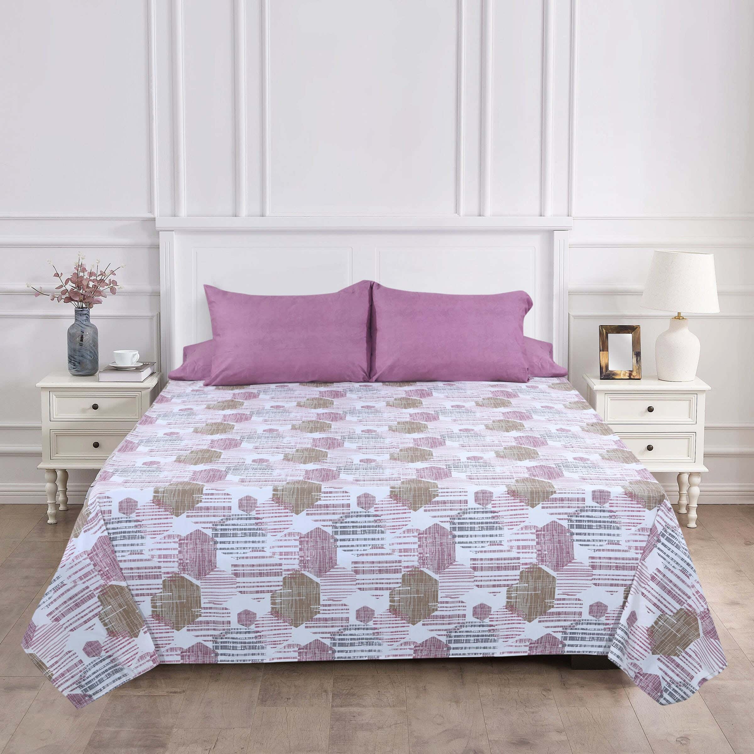 Bed Sheet Set, 4 Pieces, 240×240 cm, 1300 grams - Multicolor