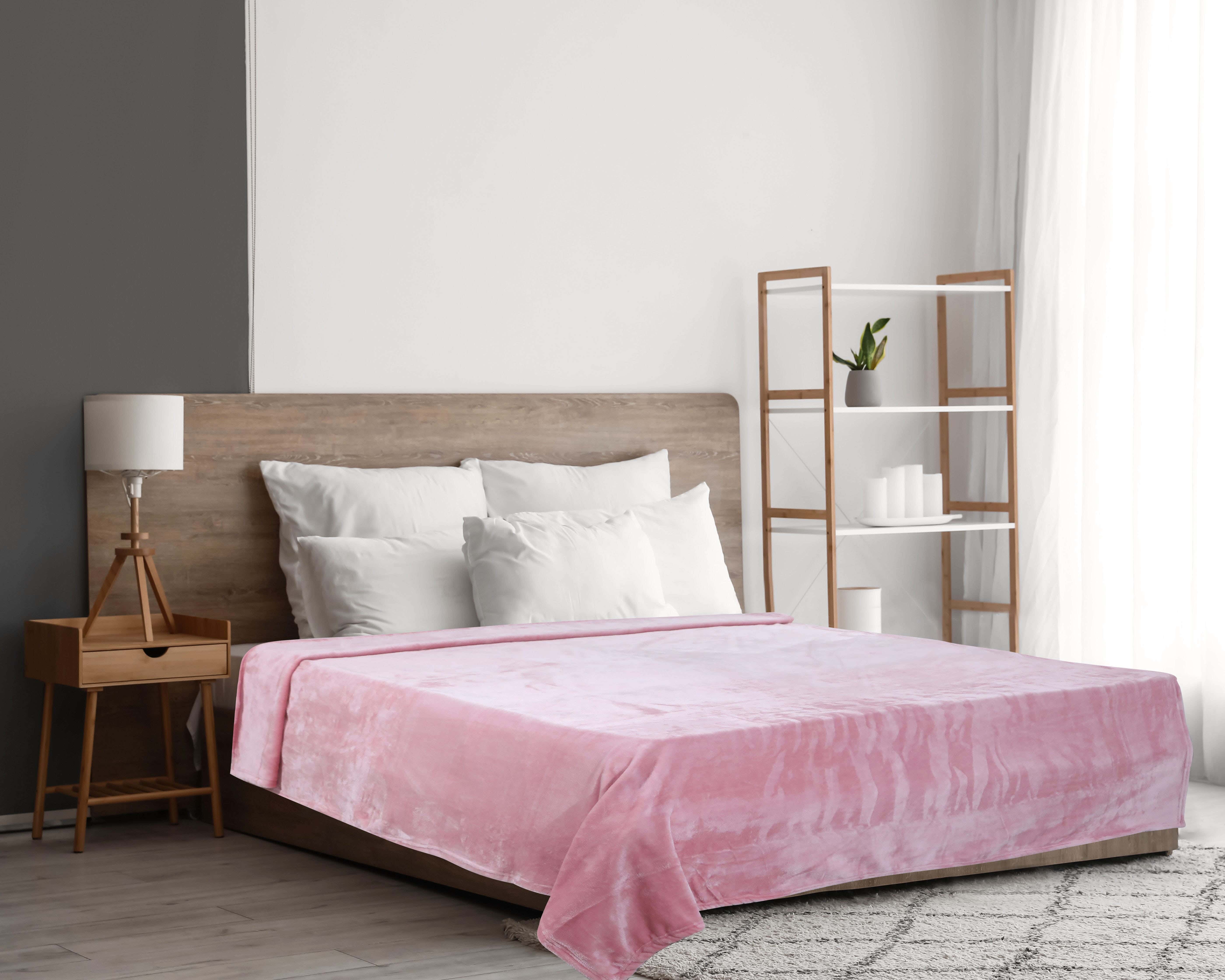 White Gold Velvet Youth Bed Heater Set, 2 Pieces, 220x180 cm, 2500 g - Rose