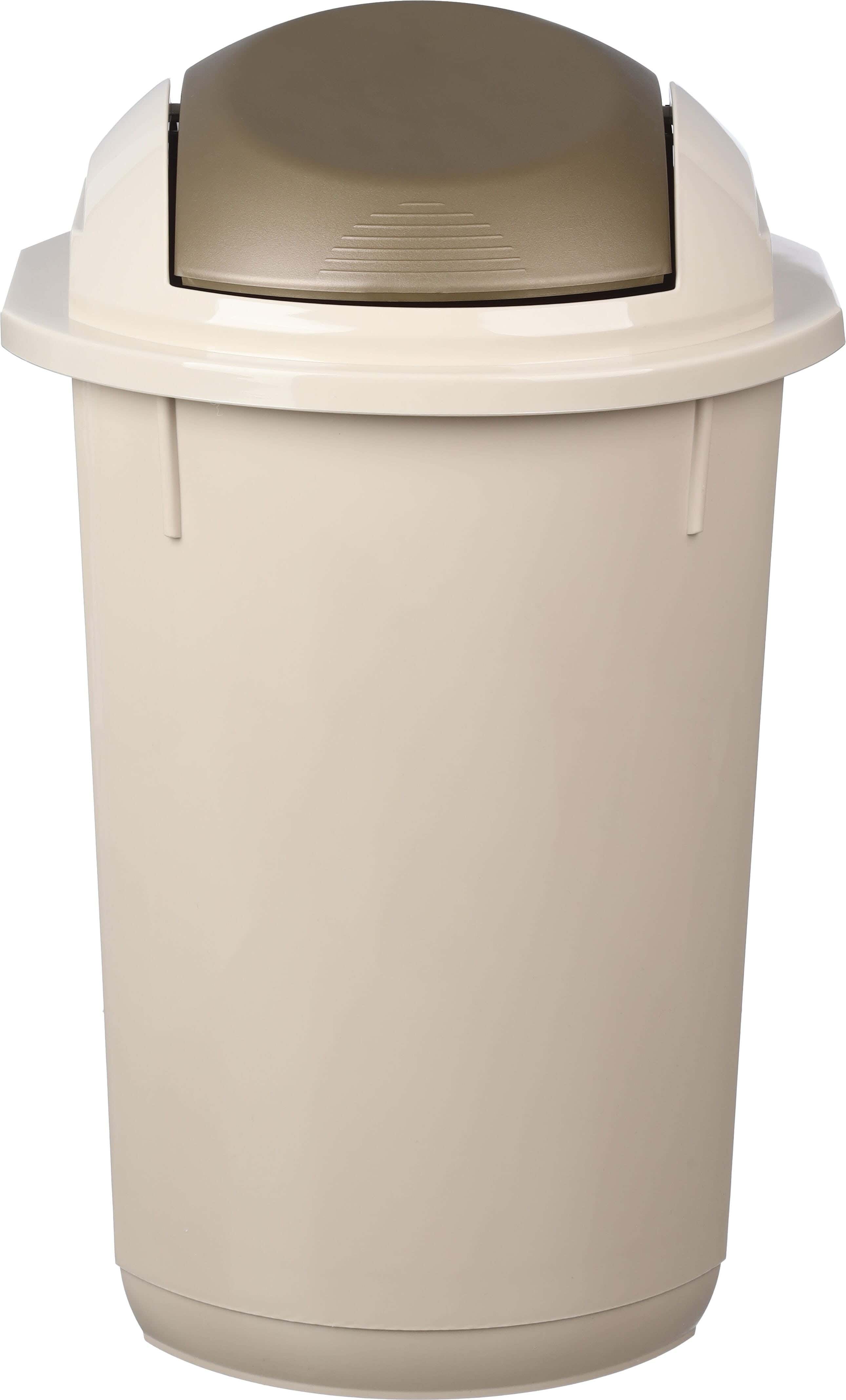 Elite Plastic Trash Bin, 24 liters - Beige