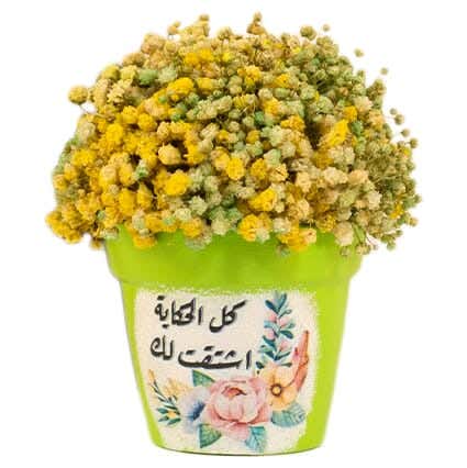 Pottery Flowers Pot, 8×9 cm - Green