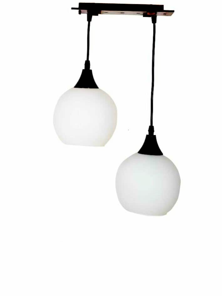 Modern Ceiling Chandelier, 2 Bulbs, Size 60×30 - White - Modern16
