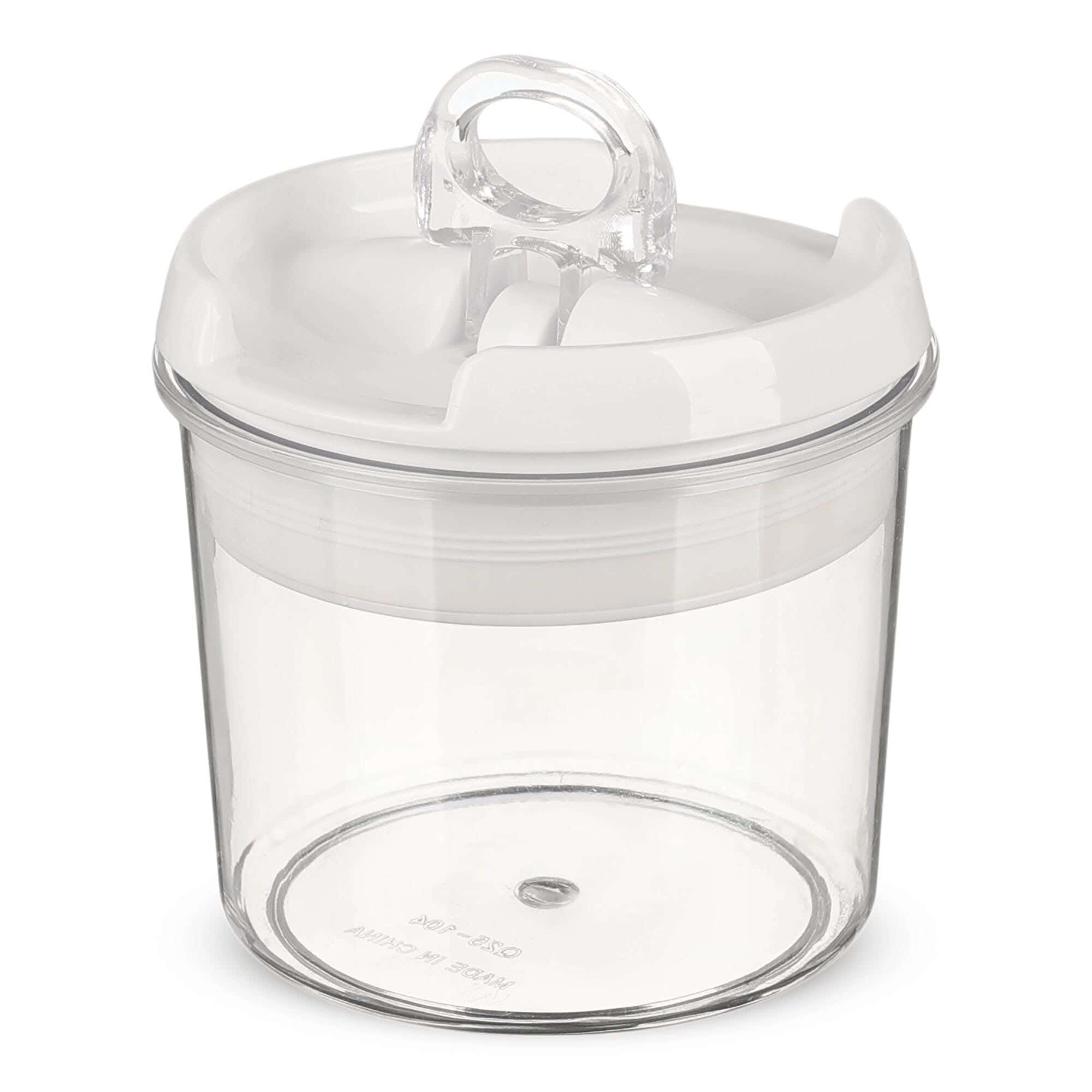 Airtight Food Storage Jar, 550Ml Capacity With Top Lock, High-Quality Plastic - Clear